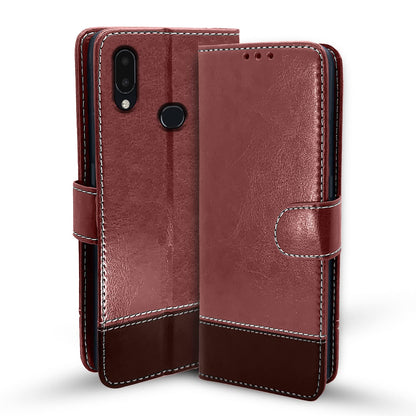 Samsung A10s flip cover in brown & coffee by Pikkme