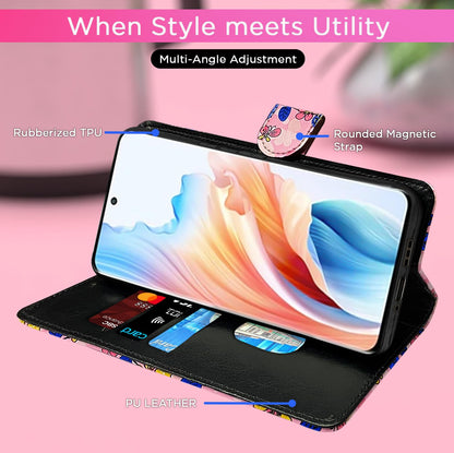 Pink flower Wallet flip cover for Oppo A2 Pro 5G – Pikkme – photo 5