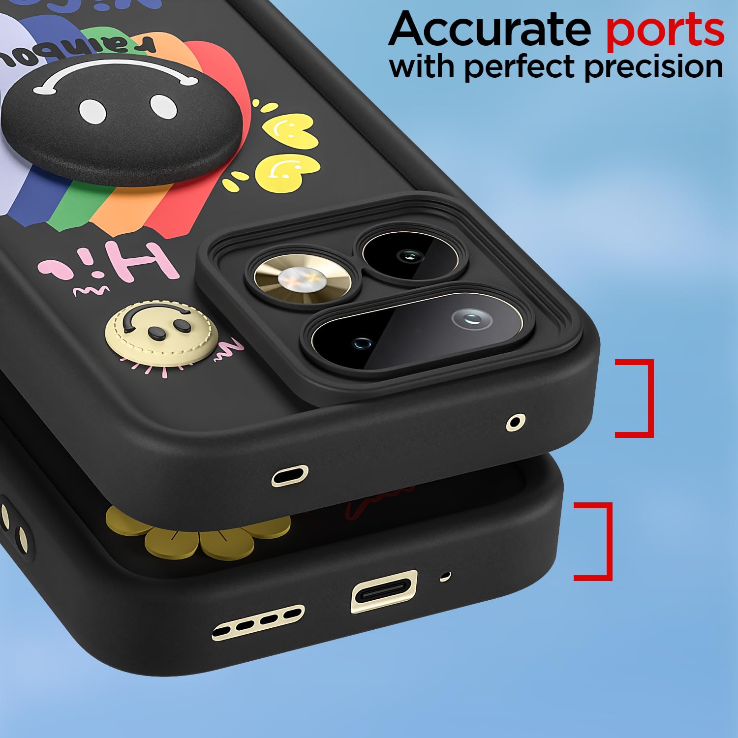 Black Smile Rainbow mobile back cover for Realme 16 Pro 5G – Pikkme – photo 4
