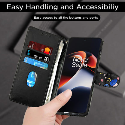 Pikkme OnePlus 11R 5G Wallet black flower wallet flip cover – photo 7