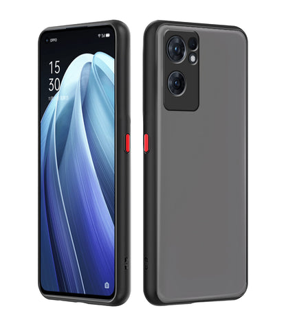 Oppo Reno 7 5G Hybrid mobile back cover in black by Pikkme
