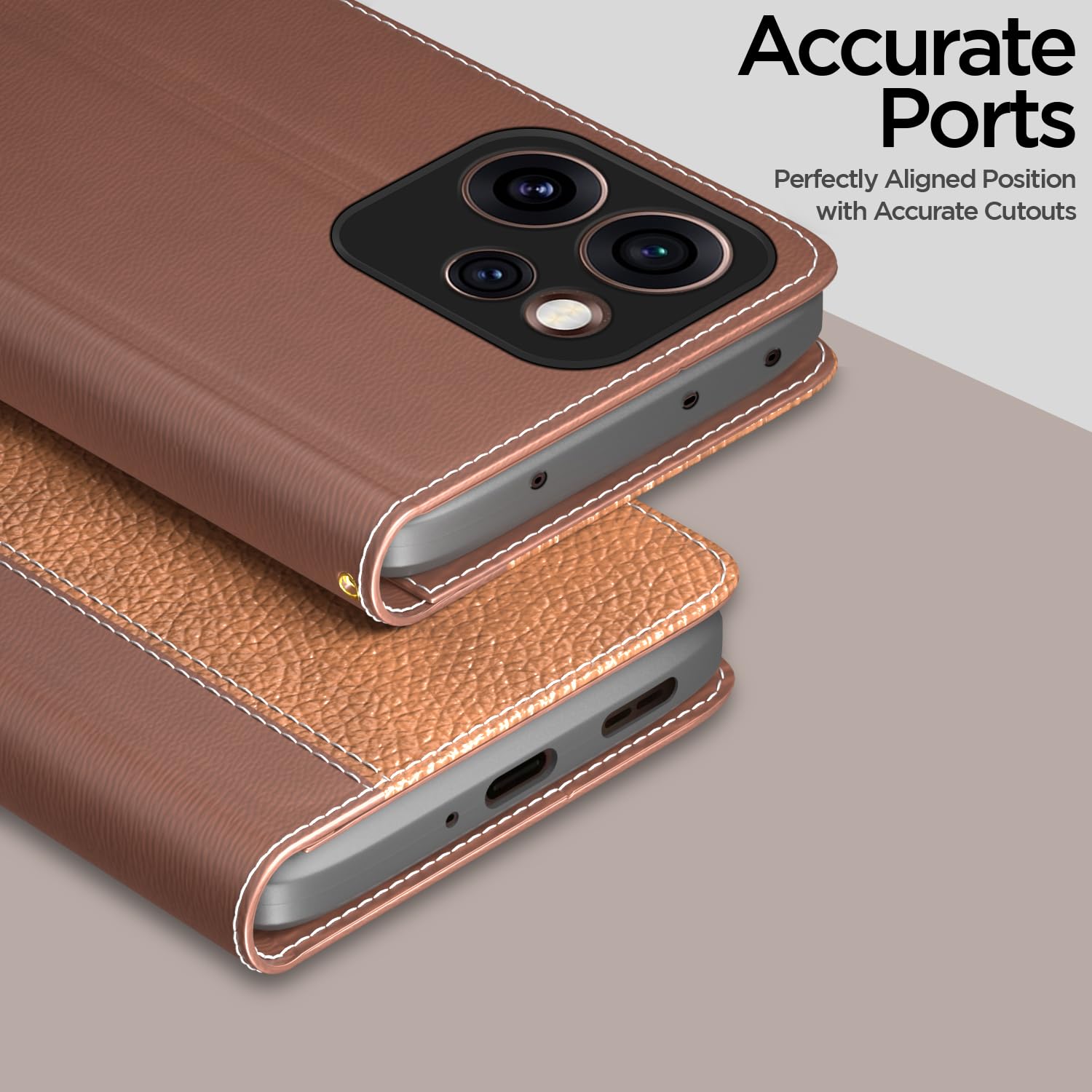 Pikkme tan flip case for Oppo Reno 15 Pro Mini 5G – photo 2