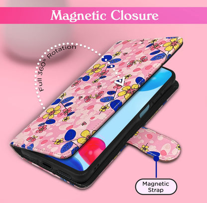 Redmi Note 11/Note 11s Wallet mobile flip cover in pink flower by Pikkme – photo 3