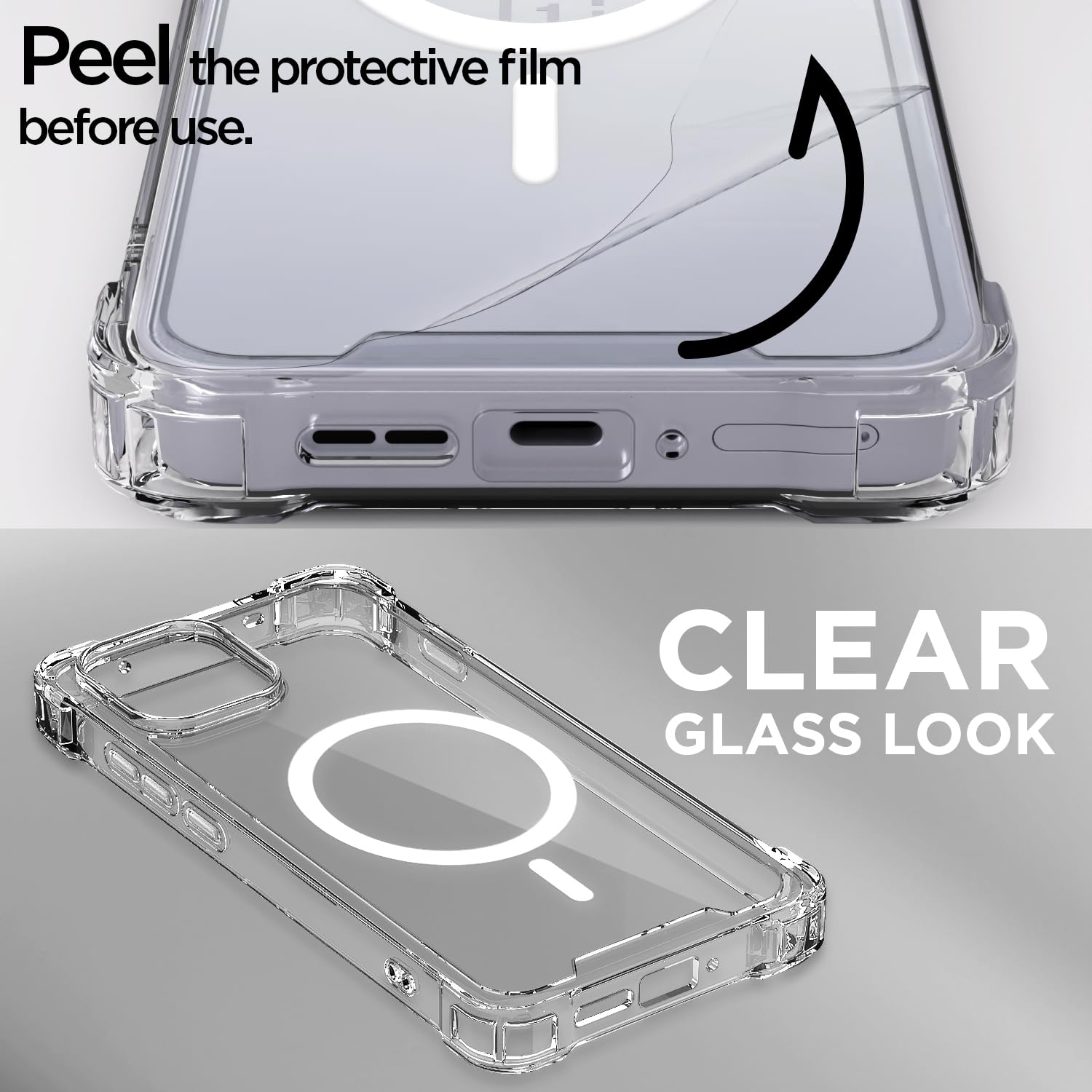 Pikkme OnePlus 13s 5G Mag-Safe Shockproof PC + TPU Back Cover (Transparent)