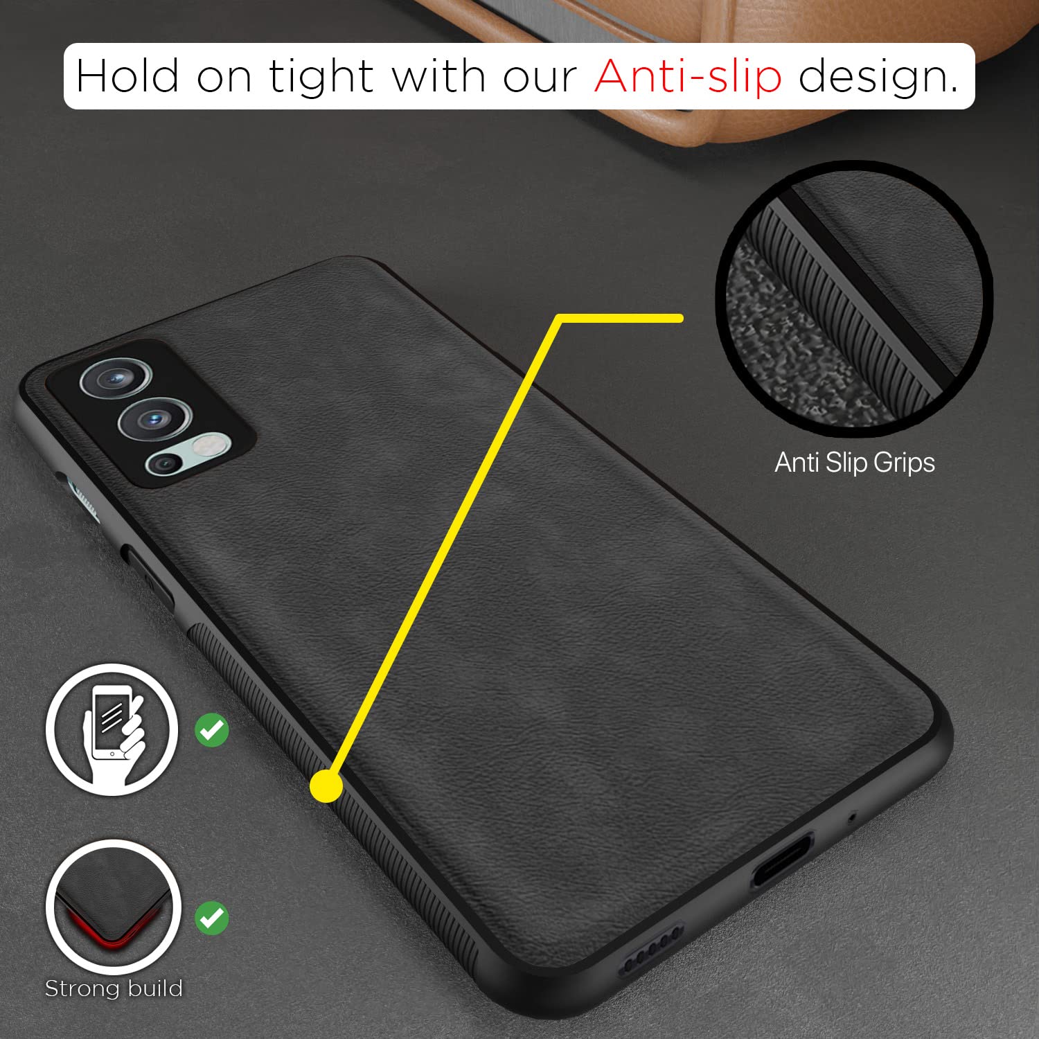 Pikkme OnePlus Nord 2 5G Leather grey phone cover – photo 2