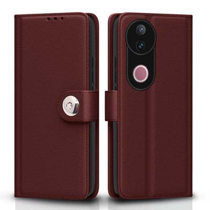 Pikkme iQOO Z10R/Vivo V50/V50e/Vivo T4R 5G brown mobile flip cover