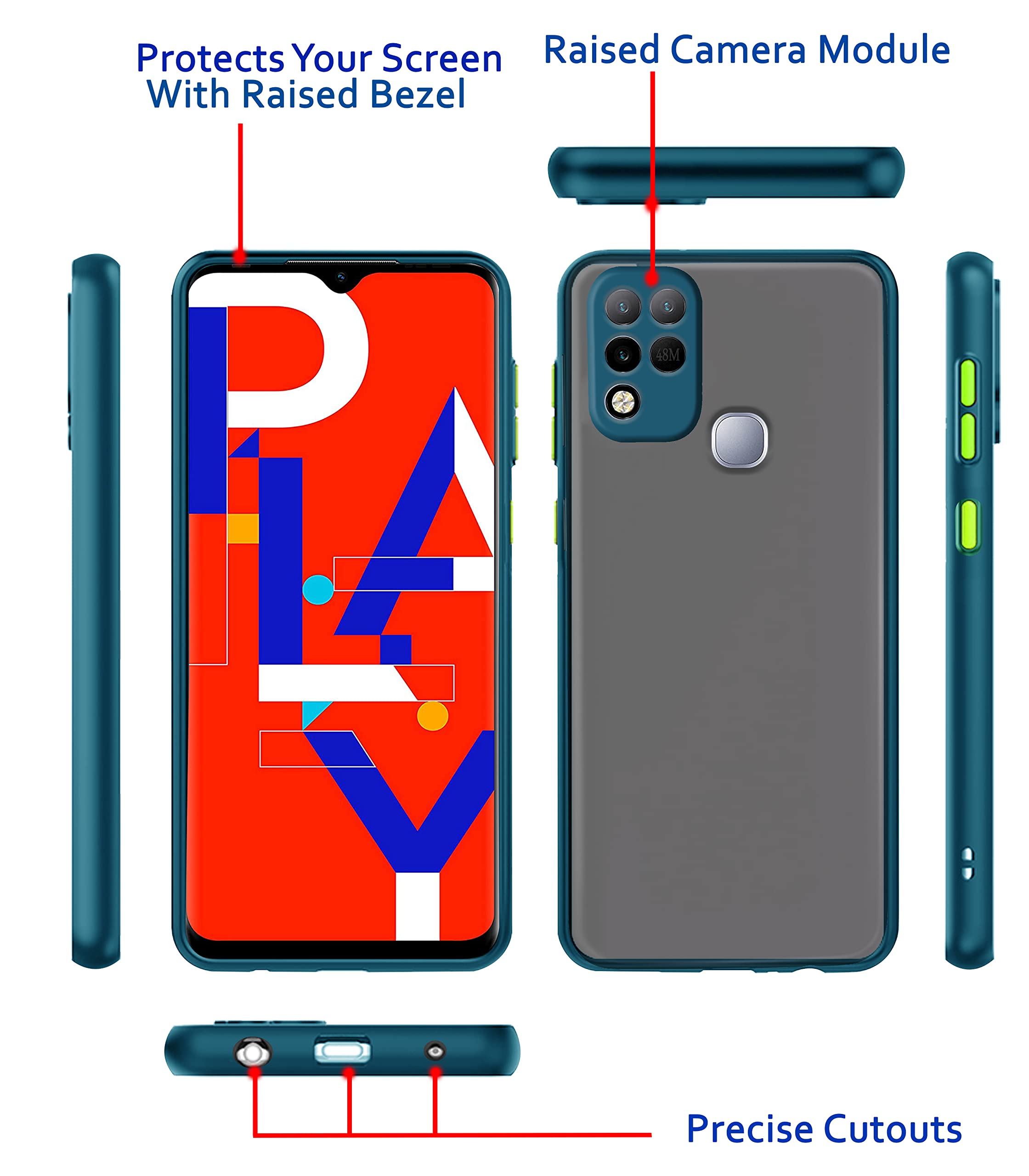 Infinix Hot 10s back cover in blue by Pikkme – photo 3