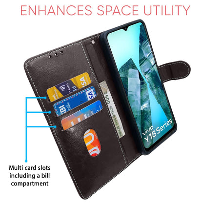 Pikkme iQOO Z9 Lite 5G/Vivo T3 Lite 5G/Vivo Y18/Y18e/Y03 coffee & brown flip cover – photo 4