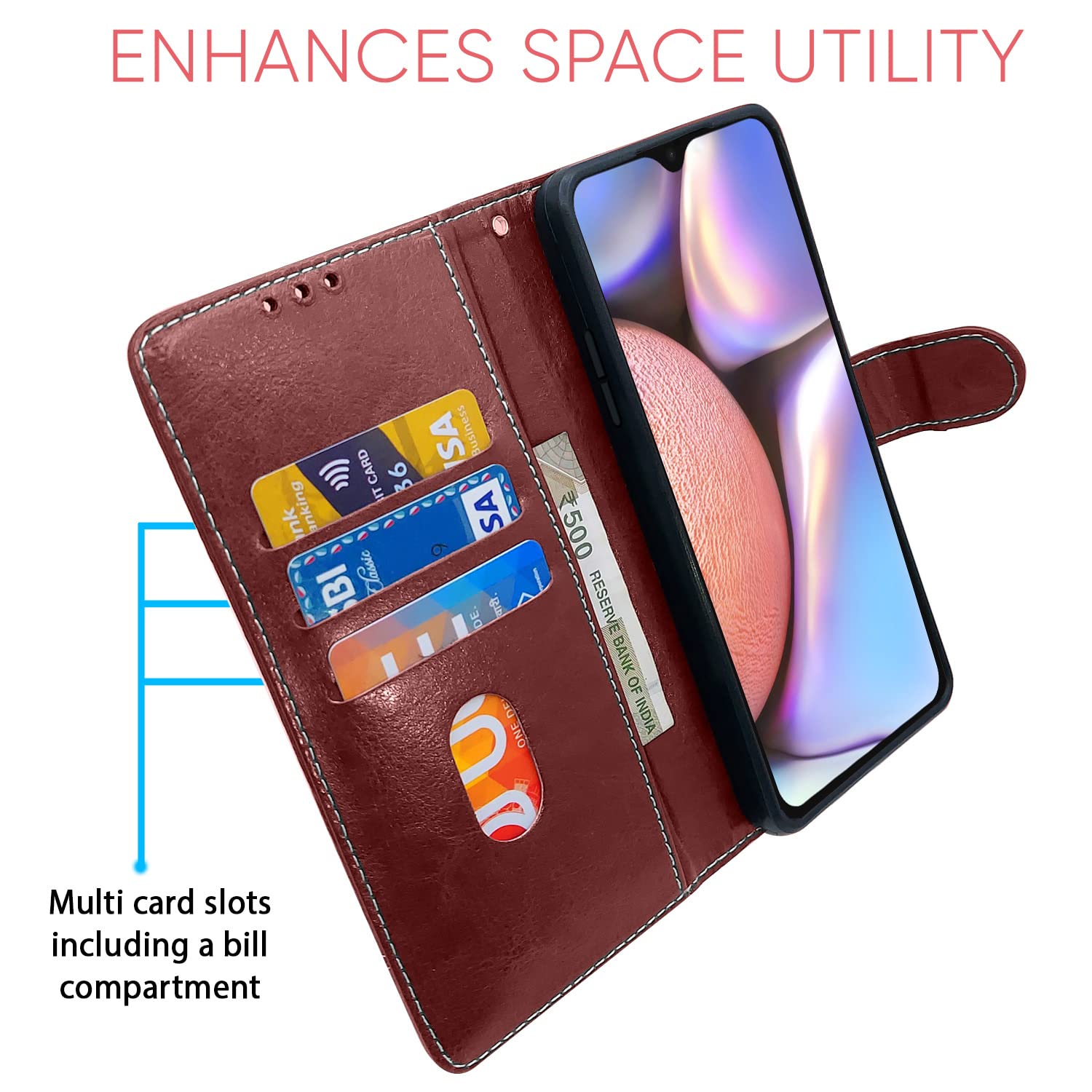 Pikkme Samsung A10s brown & coffee flip cover – photo 3