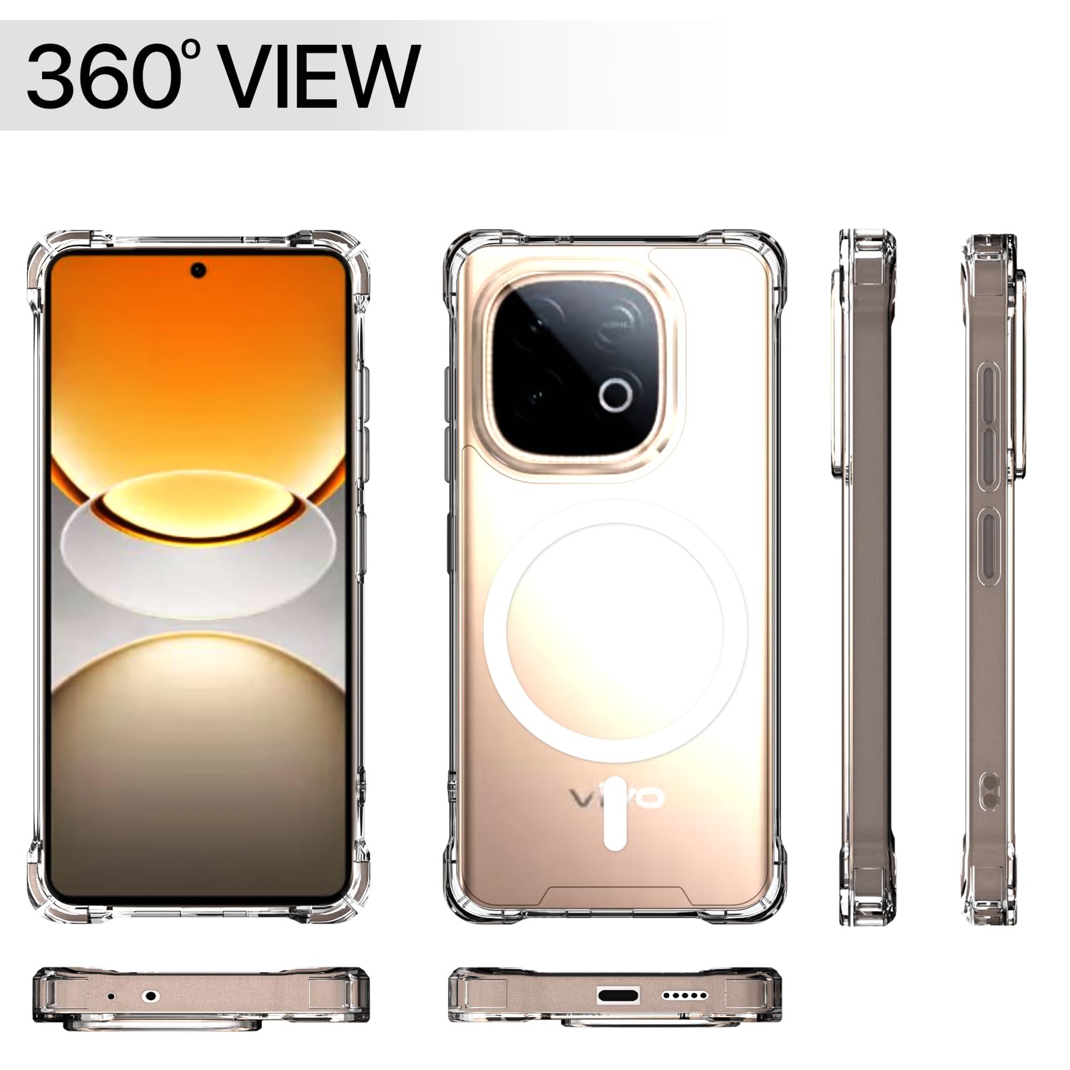 Pikkme transparent mag-safe phone cover for iQOO Neo 10/Vivo Y300 GT 5G – photo 7
