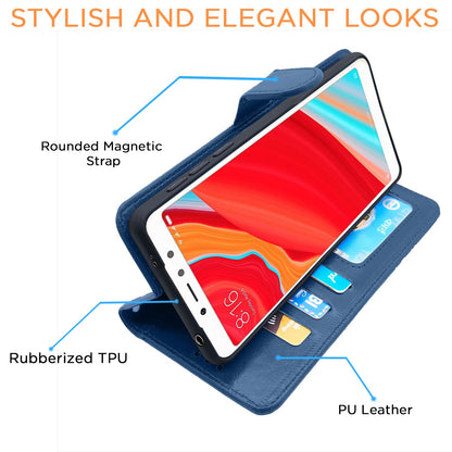 Pikkme Redmi Y2 Vintage Flip Cover (Blue)