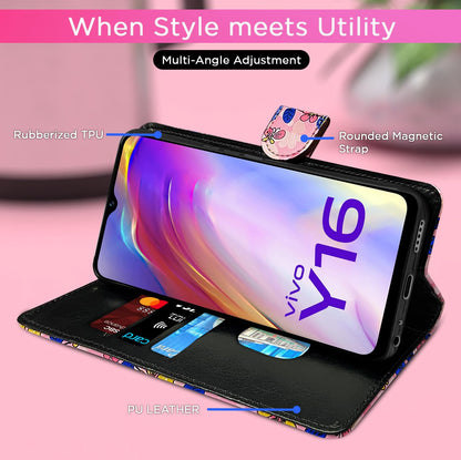 Pink flower flip case for Vivo Y16 – Pikkme – photo 5
