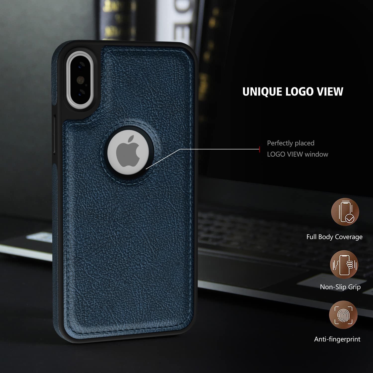 Pikkme iPhone Xs Max Flexible Pu Leather Back Cover | Blue