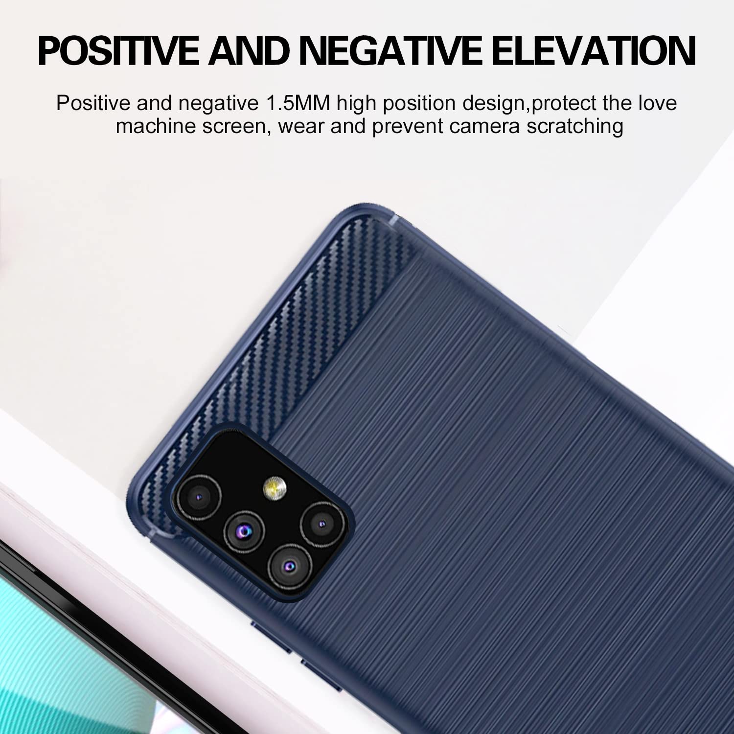 Pikkme Samsung Galaxy M51 Hybrid Carbon Fiber Back Cover | Blue