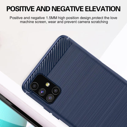Pikkme Samsung Galaxy M51 Hybrid Carbon Fiber Back Cover | Blue