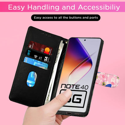 Pikkme Infinix Note 40 5G pink flower wallet flip cover – photo 7
