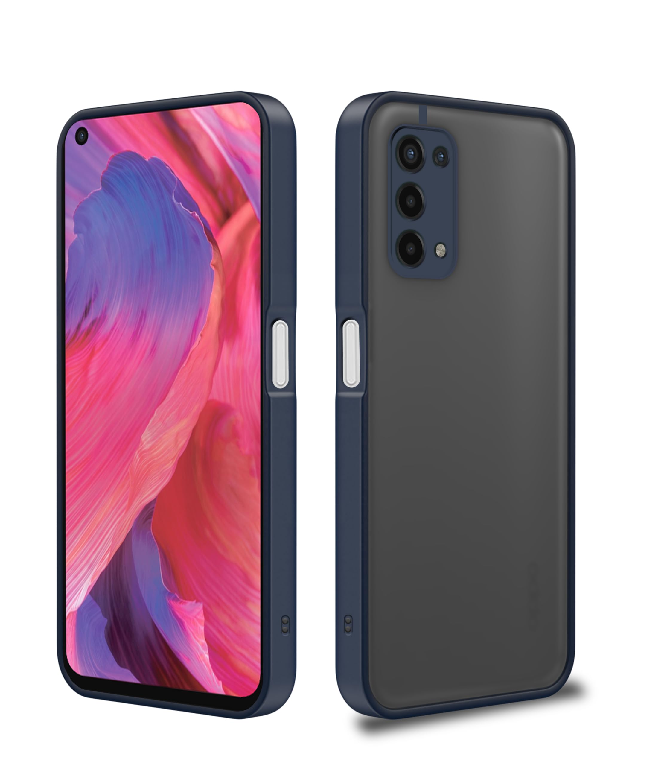 Pikkme blue Matte mobile back cover for Oppo A74 5G