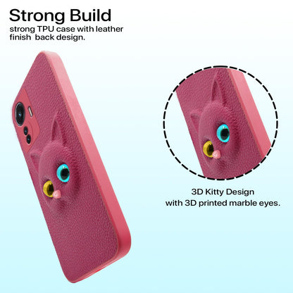 Pikkme Vivo T1 44W / iQOO Z6 44W Kitty Back Cover (Pink)