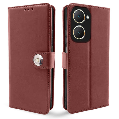 Pikkme Vivo Y03 4G Button Flip Cover (Brown)