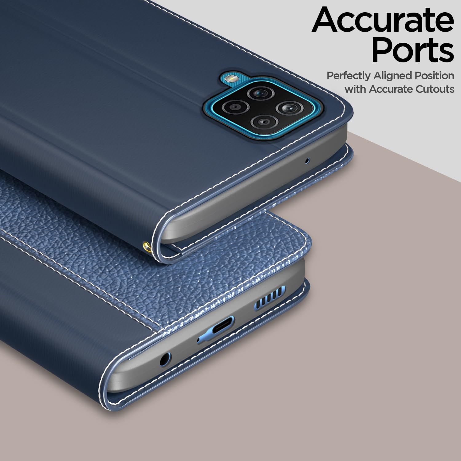 Pikkme blue wallet flip cover for Samsung M12/F12/A12 – photo 2
