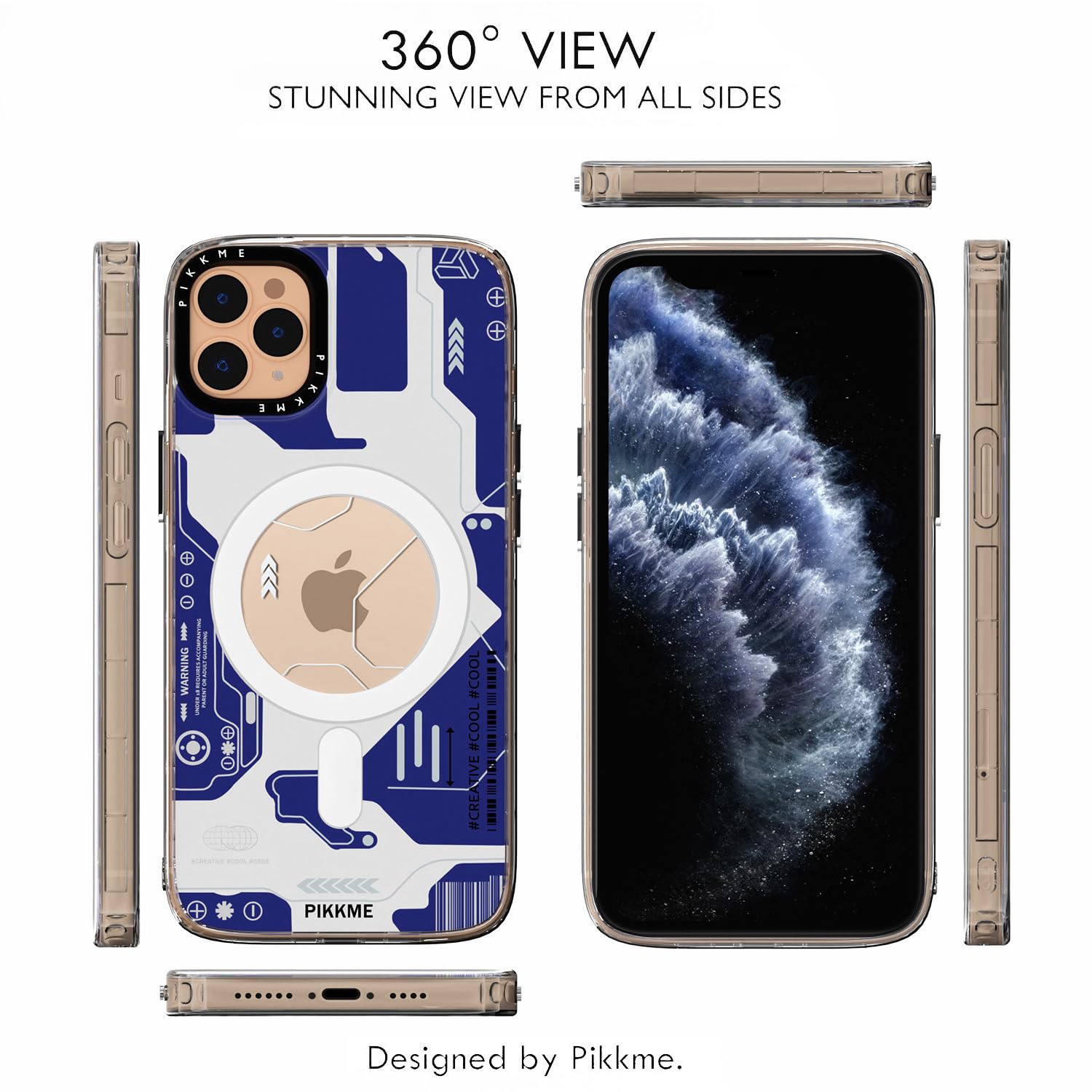 Pikkme iPhone 11 Pro Max Printmagsafe Back Cover (Blue)