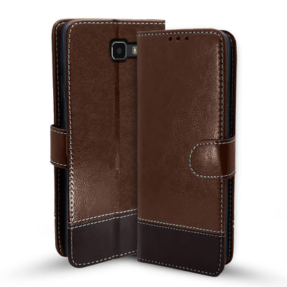 Pikkme brown & coffee Magnetic wallet flip cover for Samsung J7 Prime
