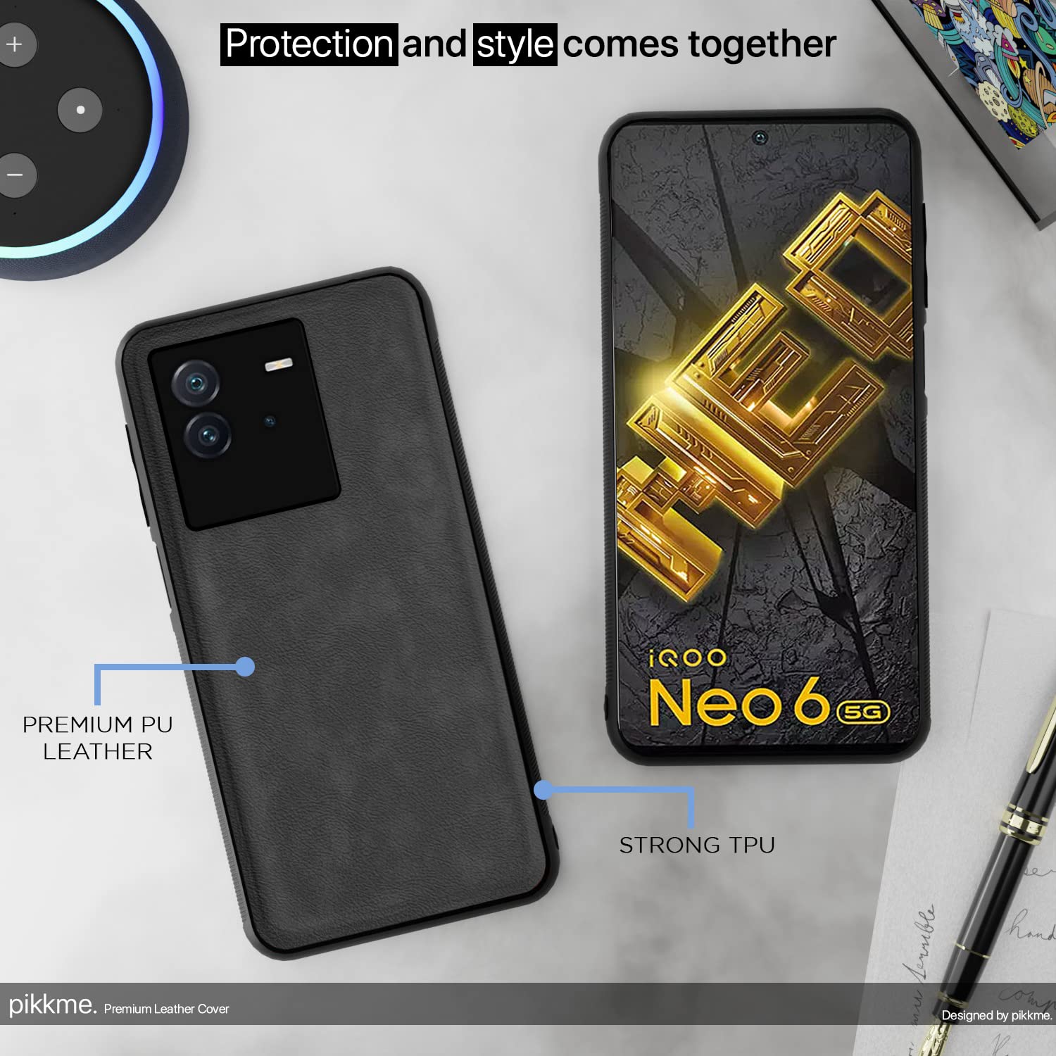 Grey Leather back cover for iQOO Neo 6 5G – Pikkme – photo 5