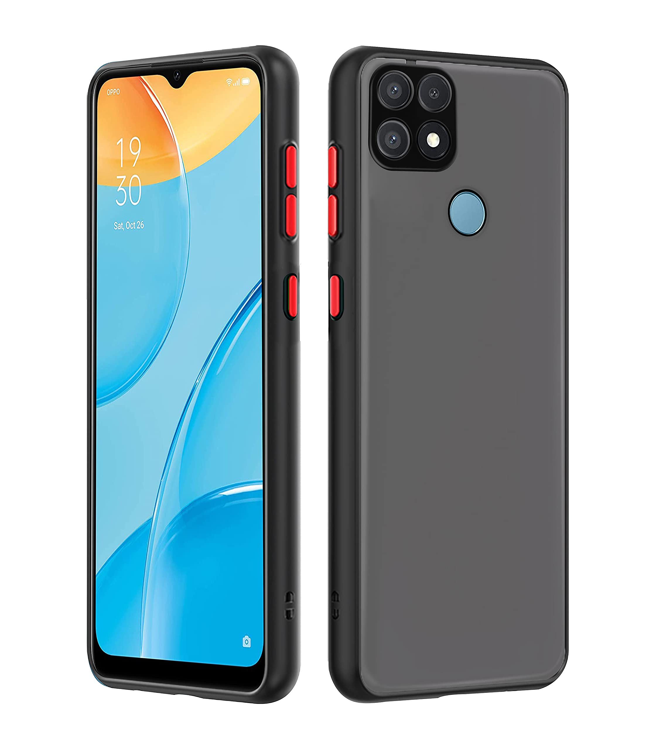 Black Hybrid mobile back cover for Oppo A15/A15s – Pikkme