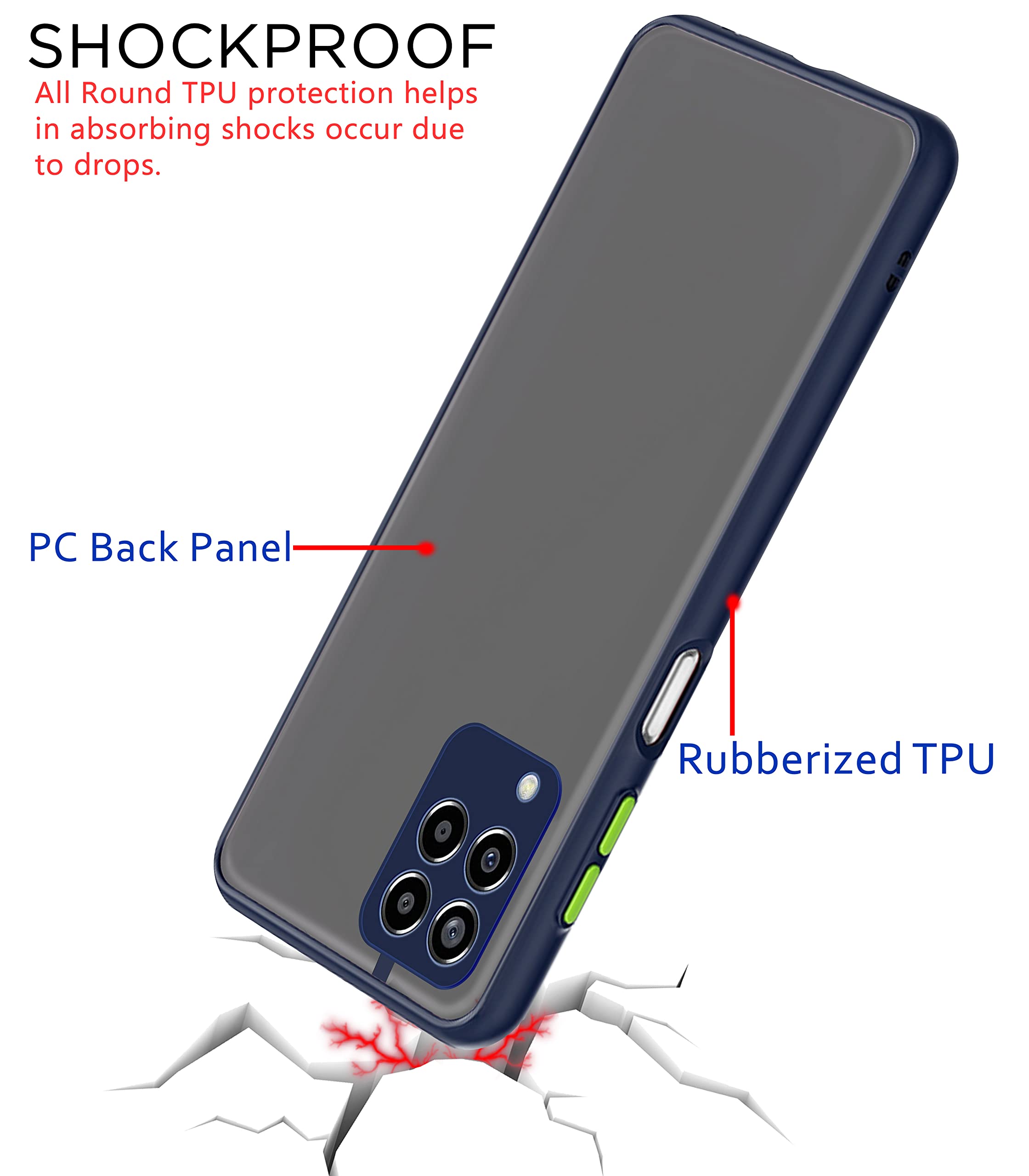 Blue Hybrid mobile back cover for Samsung M33 5G – Pikkme – photo 4
