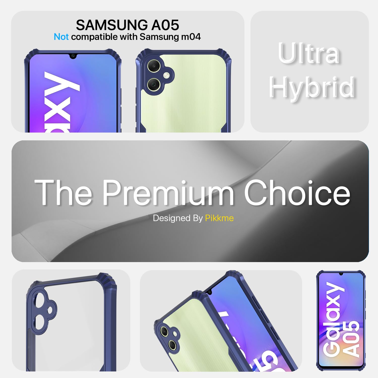 Samsung A05/M05/F05 Clear phone cover in blue by Pikkme – photo 3
