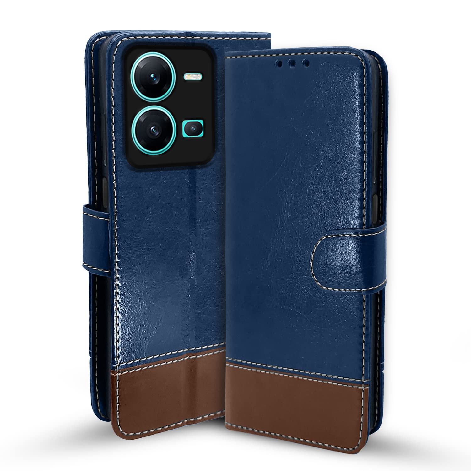 Blue & brown flip cover for Vivo V25 5G – Pikkme