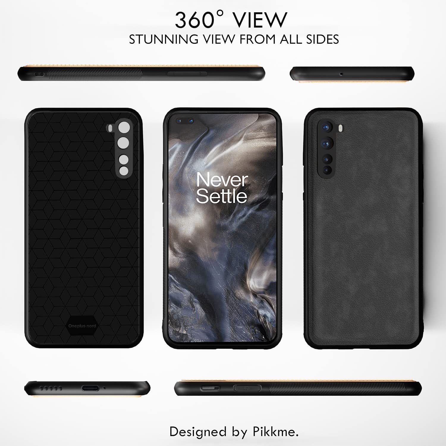 Pikkme OnePlus Nord (2020) Leather grey phone cover – photo 3