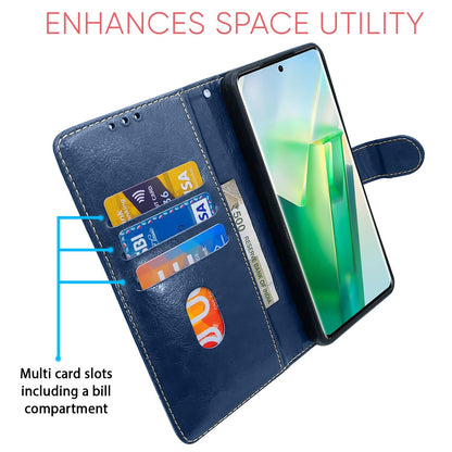 Vivo T2 Pro 5G wallet flip cover in blue & brown by Pikkme – photo 4