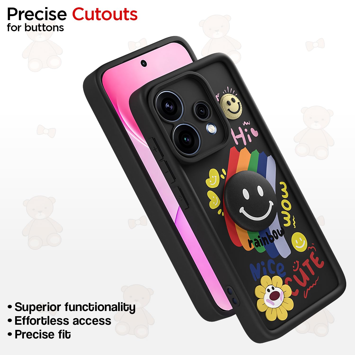 Pikkme black Smile Rainbow back cover for Oppo Reno 15F 5G – photo 6