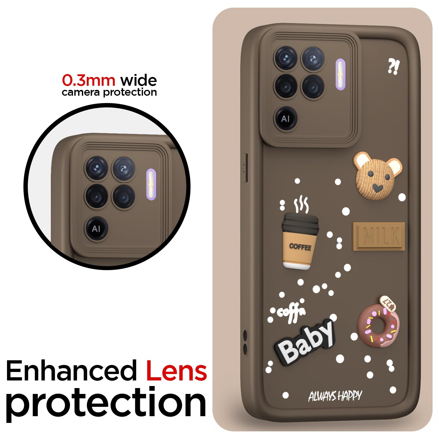 Oppo F19 Pro mobile back cover in brown by Pikkme – photo 5