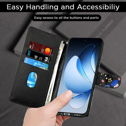 Black flower Wallet flip case for Oppo Reno 13 5G – Pikkme – photo 7