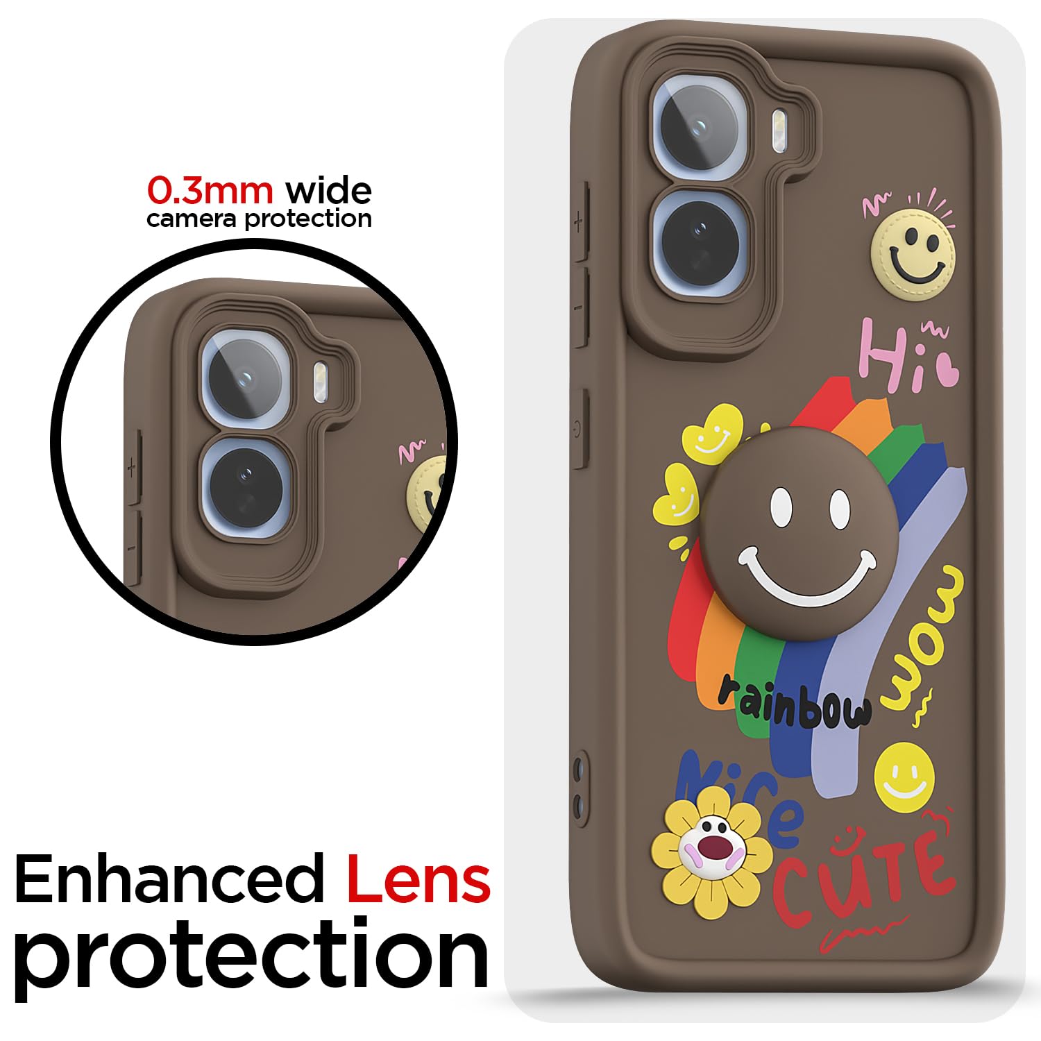 Vivo T5 Pro 5G mobile back cover in brown by Pikkme – photo 5