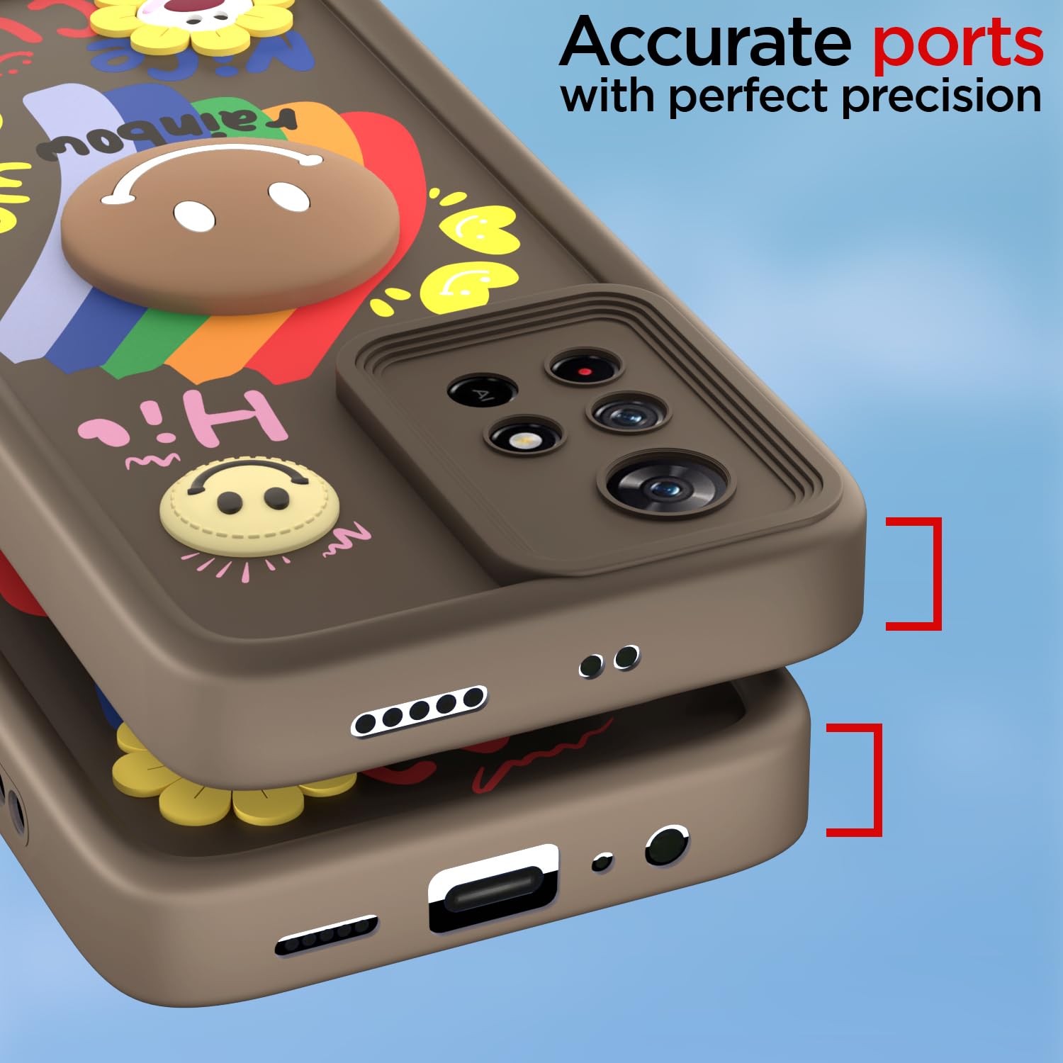 Pikkme Redmi Note 11T/Poco M4 Pro 5G Soft Silicone brown mobile back cover – photo 4