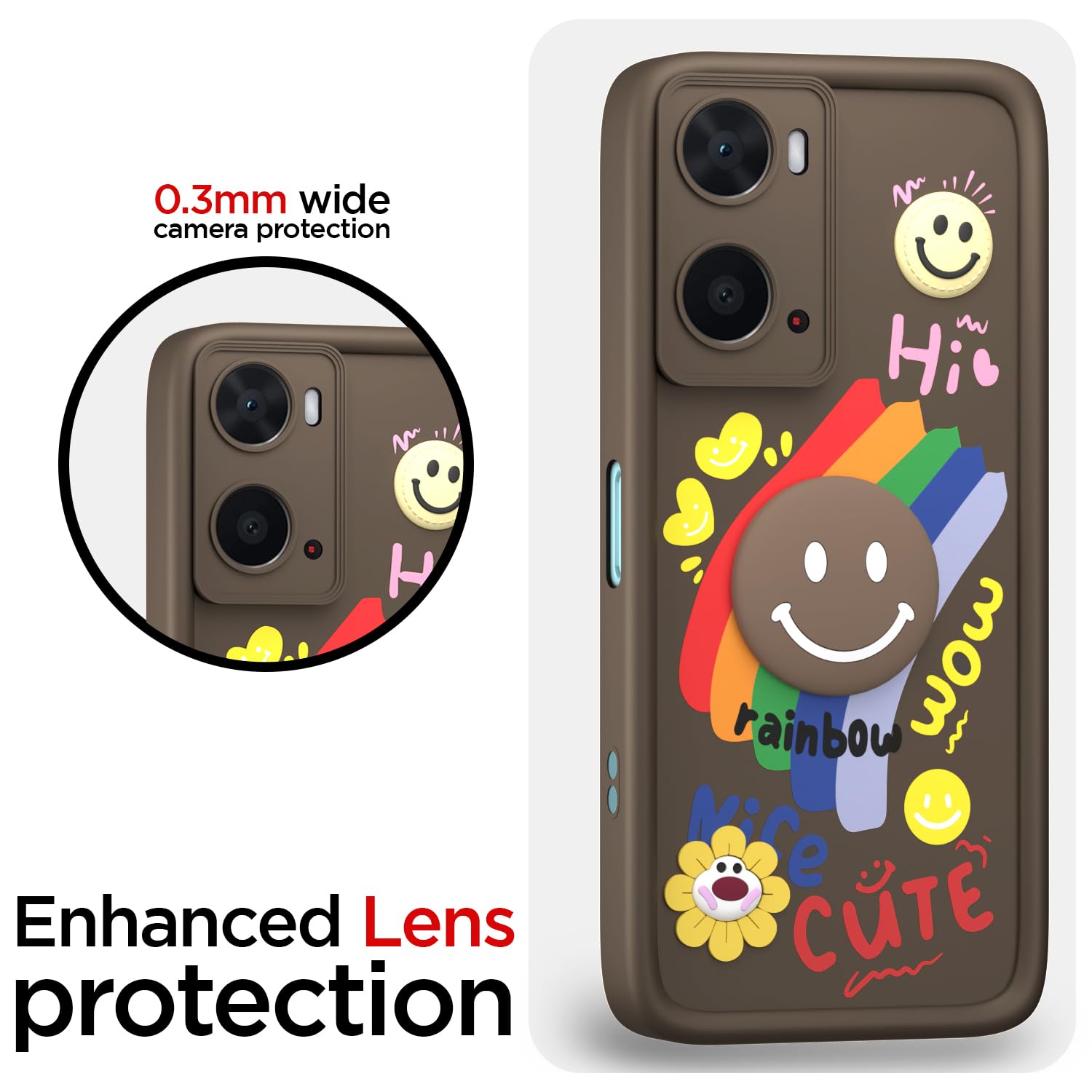 Pikkme Oppo A76/A96/A36 Soft Silicone brown back cover – photo 5