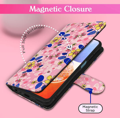 Samsung M14 5G flip case in pink flower by Pikkme – photo 2