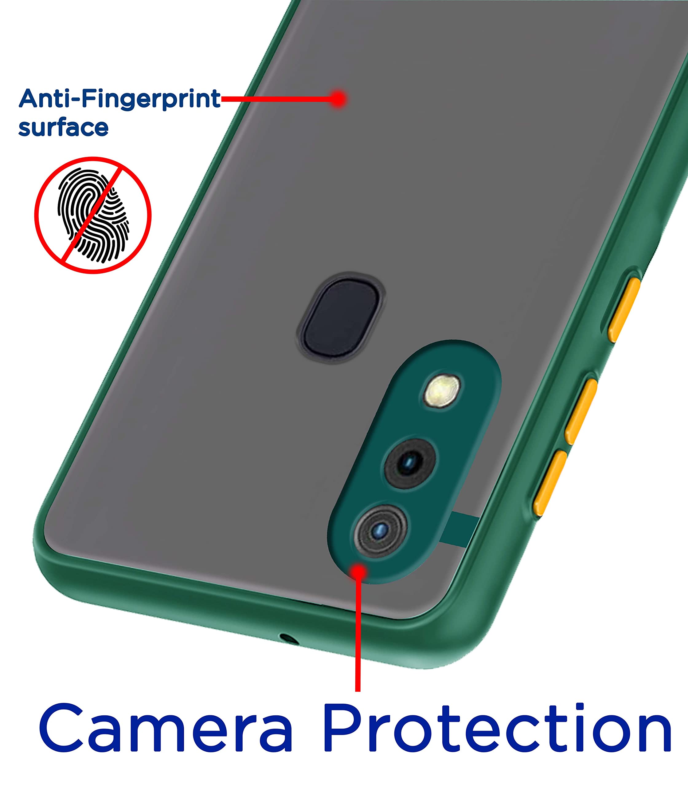 Samsung A20/A30/M10s Matte back cover in green by Pikkme – photo 2