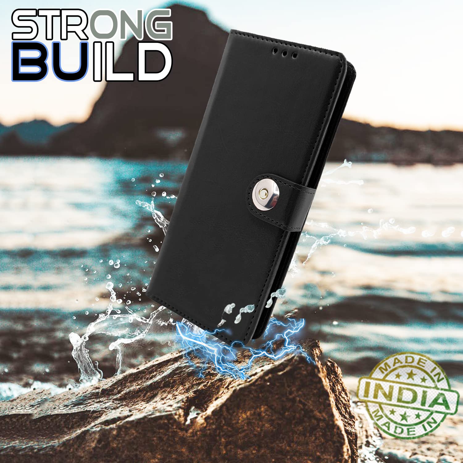 Samsung M04/F04/A04e flip cover in button black by Pikkme – photo 2