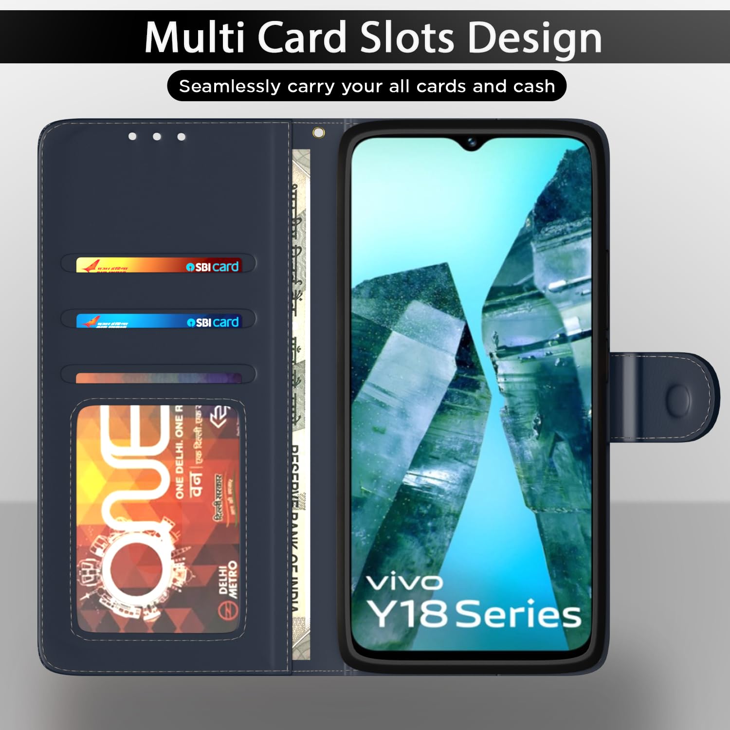 iQOO Z9 Lite 5G/Vivo T3 Lite 5G/Vivo Y18/Y18e/Y03 mobile flip cover in blue by Pikkme – photo 5