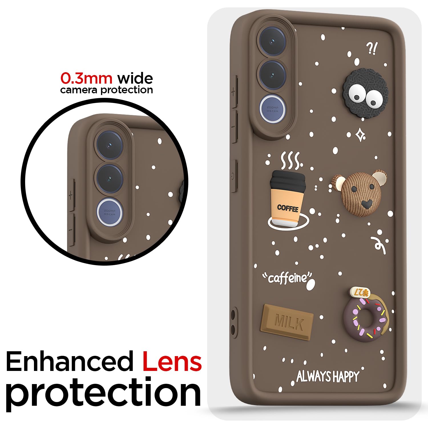 Pikkme brown Silicone mobile back cover for Vivo V70 FE 5G/3D – photo 5