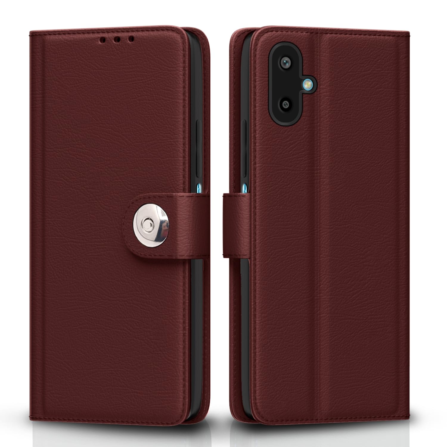 Brown Button wallet flip cover for Samsung F06/M06 5G – Pikkme