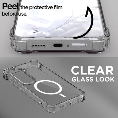 Pikkme Vivo Y400 Pro 5G Mag-Safe Shockproof PC + TPU Back Cover (Transparent)