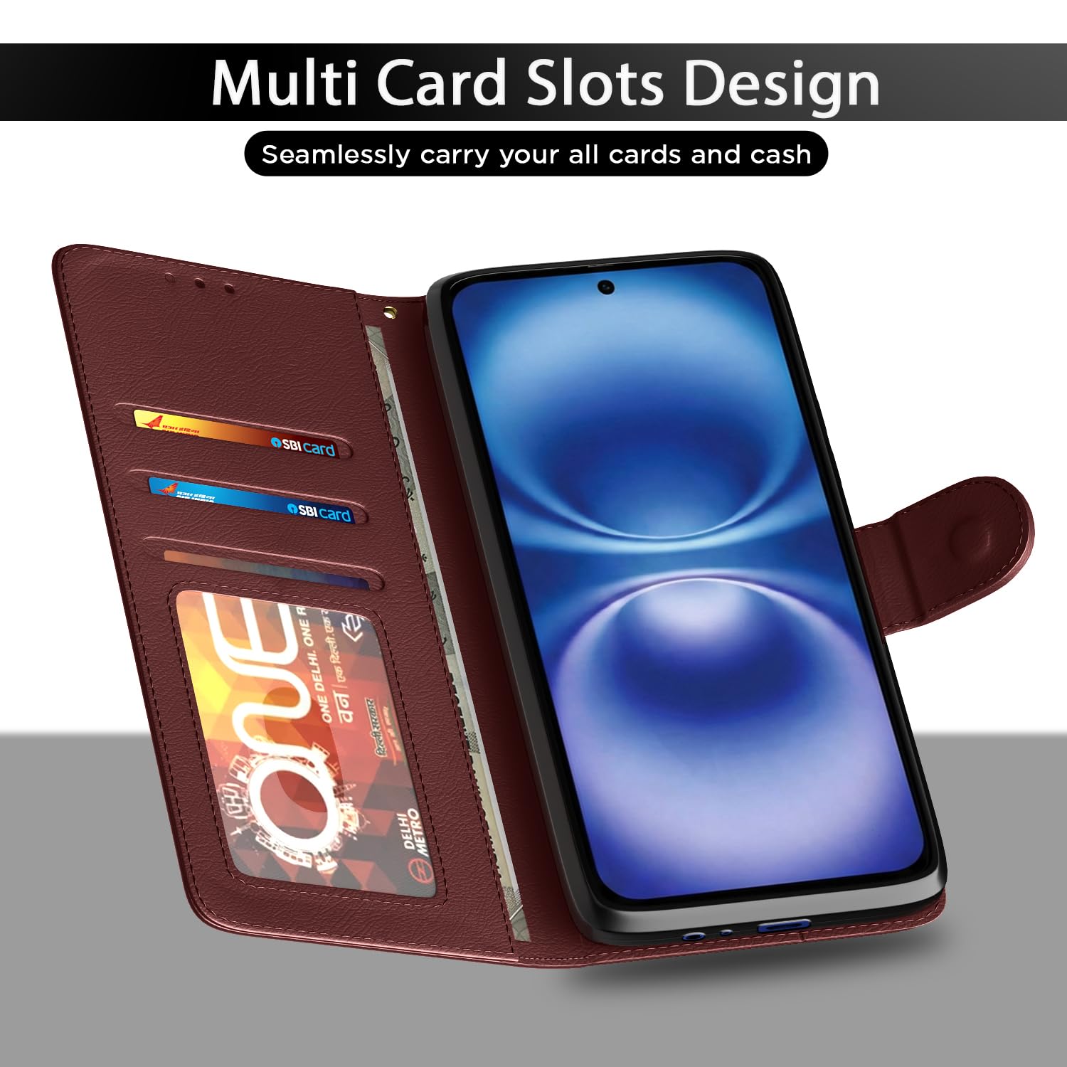 Pikkme brown mobile flip cover for Infinix Smart 20 – photo 5