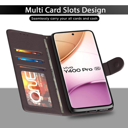 Pikkme Vivo Y400 Pro 5G Vintage Back Cover (Coffee)