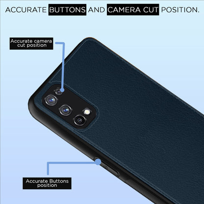 Realme X7 5G Leather mobile back cover in blue by Pikkme – photo 6