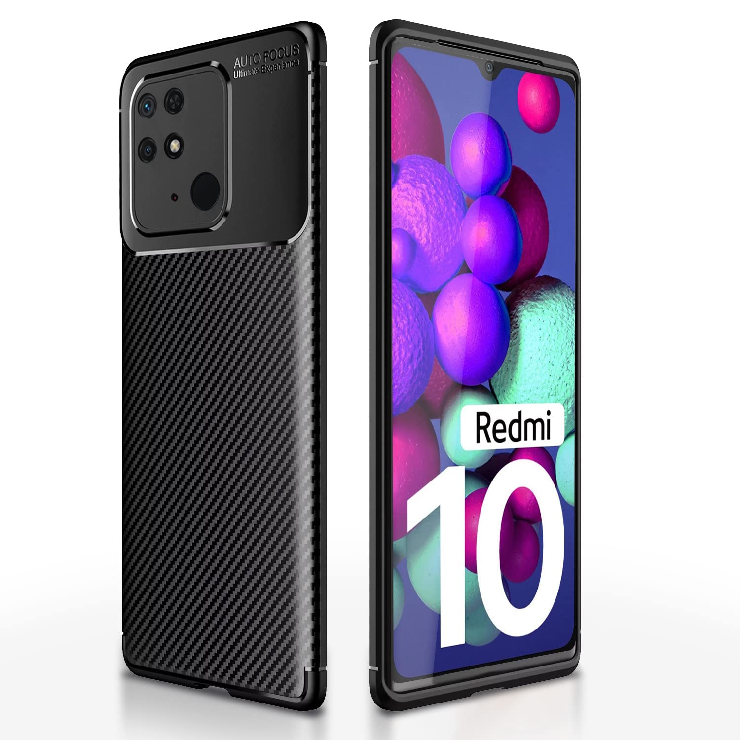 Pikkme black back cover for Redmi 10/10C/10 Power